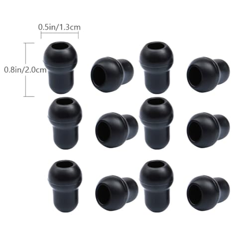 GLEAVI 12 Pcs Replacement Earplugs, Silicone Eartips Earpieces, Black Snap Tight Soft-Sealing Ear-Tips for 5MM - color: Black