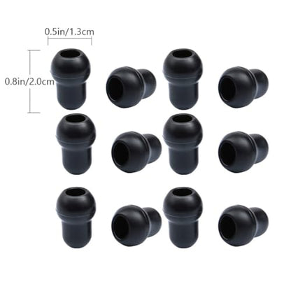 GLEAVI 12 Pcs Replacement Earplugs, Silicone Eartips Earpieces, Black Snap Tight Soft-Sealing Ear-Tips for 5MM - color: Black