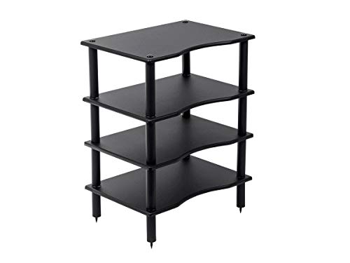 Monolith 4 Tier Shelf Audio Stand - Open Air Storage, Modular Design, Sturdy, Compatible with Bose, Polk, Sony, Yamaha, Pioneer and Others, Black - color: Black, size: Regular