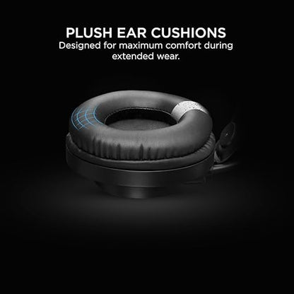Rampage X-Jammer Wired Gaming Headset – 50mm Drivers, Powerful Stereo Sound, Flexible Mic, Noise Reduction Ear Pads, Rainbow LED, 3.5mm + USB, Multi-Platform Compatibility - color: Black 2
