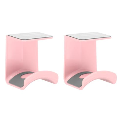 uxcell Headphone Stand, 2 Pcs ABS Headset Holder Adhesive Headphone Holder Hook Mount Headphone Hanger Hook Under Desk for Gaming Headphones Earphones Cables, Pink(Hanging) - color: Pink