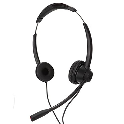 Sanpyl Telephone Headset with Microphone Noise Canceling, Wired Binaural Headsets with 2.5mm Plug and Volume Control, Corded Headphones with Mic for Call Center, Business