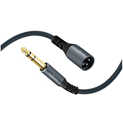 Twozoh XLR Male to 1/4 TRS Stereo Audio Cable 30FT, Braided Jack 6.35mm to XLR Male 3Pin Guitar Cable (Professional/HiFi) - color: 1/4 to XLR Male, size: 30FT