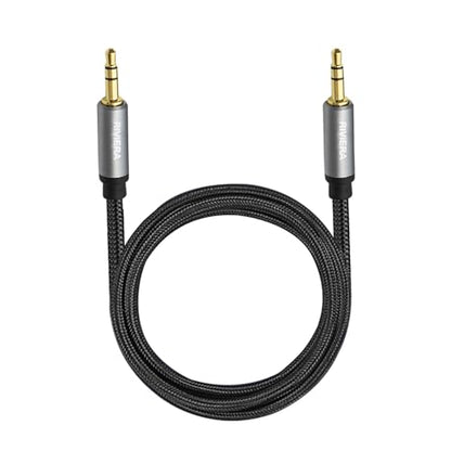 RIVIERA 6.0FT/1.8M Audio Cable 3.5mm 1/8" TRS to 3.5mm 1/8" TRS Braided Sheild Pure Copper Wire and 24K Gold Plated Low Noise Cable with Braided Nylon Jacket for Digital Players & Musical Instruments - color: Dual 1/8 TRS Black, size: 6FT/1.8M