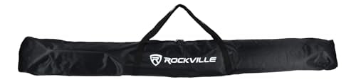 Rockville RLS3 10 Ft Flat-Base 35 mm DJ PA Speaker and Lighting Stand | 140 lb Capacity, 35mm Pole, M10 Threading, Air Cushion Lowering, Foldable Metal Legs, Travel Bag - size: 10ft Standard