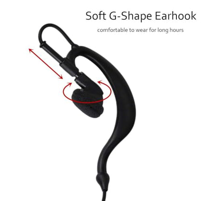 G Shape 2 Pin Walkie Talkie Earpiece Headset Compatible with Baofeng UV-5R Retevis H-777 RT21 RT22 Arcshell AR-5 Two Way Radio (2 Pack)