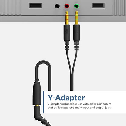 Cyber Acoustics AC-104 Mono Headset with Ambidextrous Boom Mic | Great for Classrooms, VoIP and Gaming, Ambidextrous Design, PC and Mac Compatible - style: Mono Headset