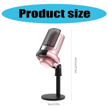 USB Gaming Microphone for PC with Color Lighting and Mute Functionality - color: White