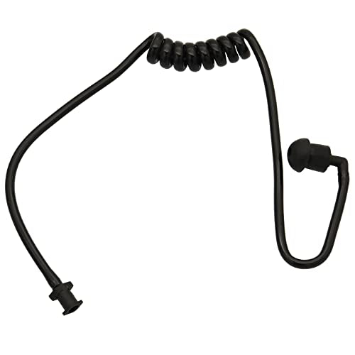 10Pcs Flexible Spring Air Tube Replacement Walkie Talkie Earphone Earpiece Coil Acoustic Air Tube for Two-Way Radio Headsets (Black) - size: 10 Pcs