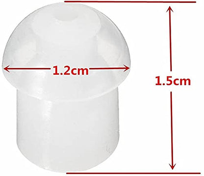 50Pcs Replacement Ear Tips Earbud Radio White Silicone Mushroom | Compatible with Motorola Baofeng Kenwood Midland Yaesu Cobra Icom HYT Acoustic Tube Earpiece 2 Way Raio - color: White