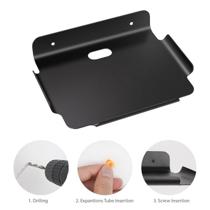 8" Floating Shelves, Metal Wall Shelf for Wall Storage, for Smart Home, Speakers, Internet Router, Security Camera, for Bedroom, Bathroom, and Living Room (Black),8 inchx 6.3 inchx1.5 inch
