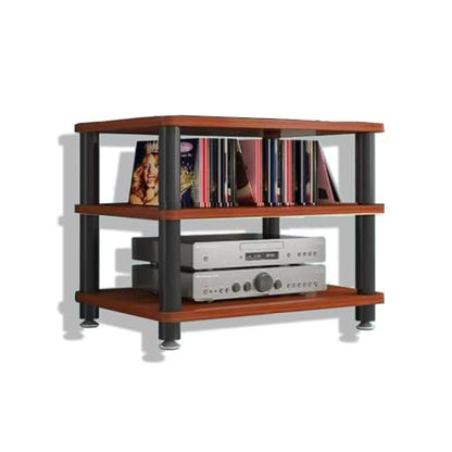 HiFi Racks Media Components Cabine, Heavy Duty Audio Component Stand, Amplifier Console Shelf Organizer, 2/3/4 Tier Speaker Audio Rack Tower(Teak,3-Tier) - color: Teak, size: 3-Tier