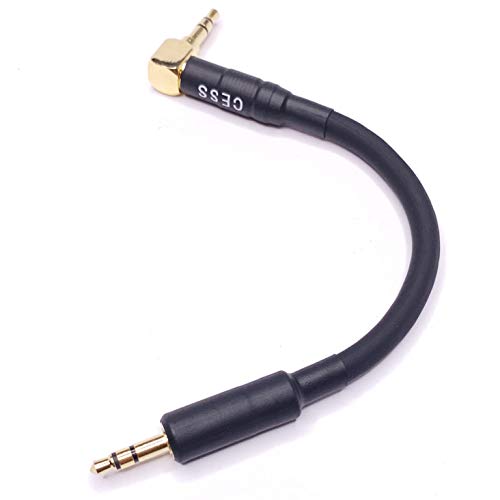 Right Angle To Straight 3.5mm Short Aux Stereo Audio Cable, 3-Inch Length