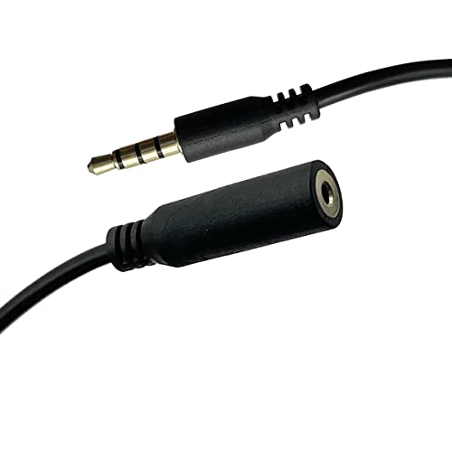 Seadream 2.5mm Female to 3.5 mm Male 4 Poles Audio Cable 6 inch 4-Pole 3.5 mm Male to 2.5 mm Female Headset Audio Adapter Cable Extender Stereo Jack,Gold Plated(2Pack)