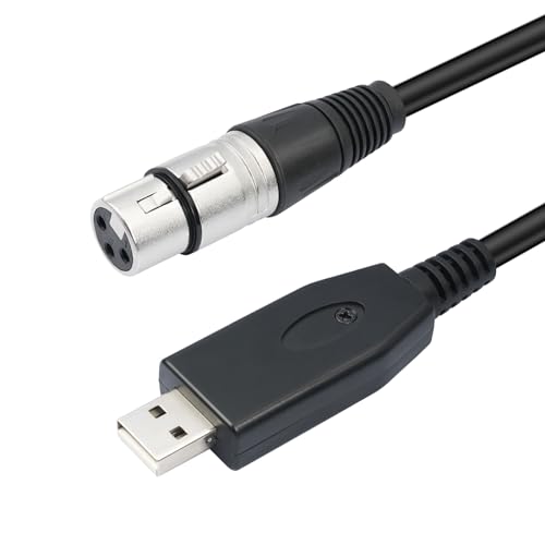 REXUS USB A Male to XLR Female Microphone Cable 6.6 FT, USB to XLR Stereo Audio Cord Link Converter Cable, Plug and Play P&P Audio Adapter for PC, Laptop(UAM2XF_20) - size: 6.6 Feet