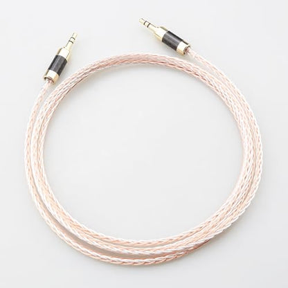 3.5mm Stereo Aux Audio Cable Compatible with Phone MP3 Car Headset Speaker 24K Gold Plated Male to Male (Straight to Straight, 0.5m)