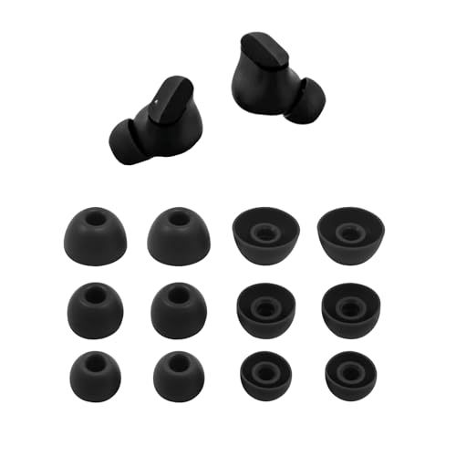 6 Pairs Replacement Silicone Ear Tips Compatible with Beats Studio Buds/Fit Pro/Studio Buds +, Silicone Earbuds Eartips Buds Cover Set for Beat Studio Buds (Black Without Pen) - color: Black without Pen