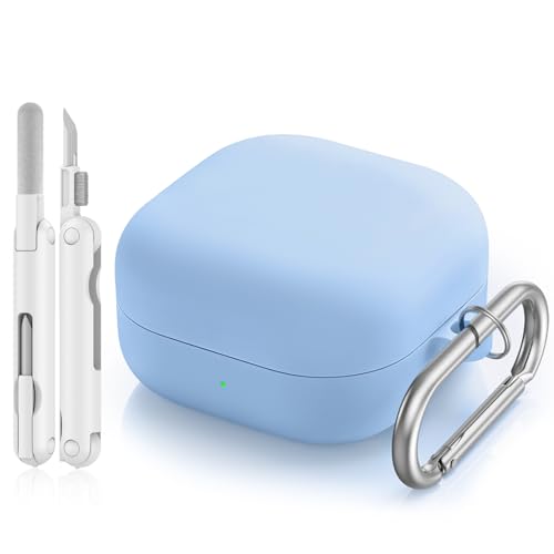 Inesore for Galaxy Buds 4 Pro & Galaxy Buds 4 Case (Sky Blue) | Skin Friendly Silicone Material, with A Multifunctional Cleaning Pen Tool and Keychain, Scratch Resistant, Slip Resistant - color: Sky Blue
