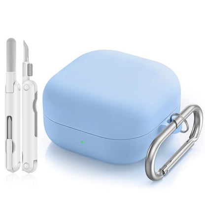 Inesore for Galaxy Buds 4 Pro & Galaxy Buds 4 Case (Sky Blue) | Skin Friendly Silicone Material, with A Multifunctional Cleaning Pen Tool and Keychain, Scratch Resistant, Slip Resistant - color: Sky Blue