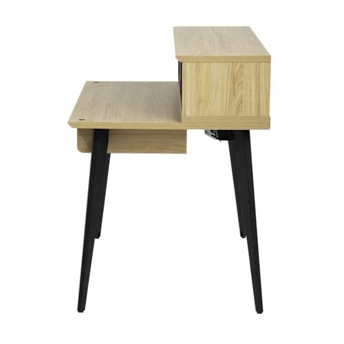 Gator Frameworks Elite Series Studio Desk Workstation with (8U) Adjustable Rack Shelves and Sliding Keyboard Tray; Natural Maple Finish (GFW-ELITEDESK-MPL) - color: Natural Maple, style: Main Desk