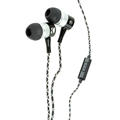Kicker EB54 Wired Earbuds with Microphone | Great Gaming Earphones for PC, iOS & Android | Noise Cancelling Earbuds Wired with 3.5mm Plug | 53.15-Inch Cable with in-Line Mic and Control Button - color: EB54