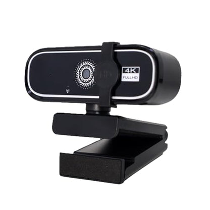 FHD 4K Webcam with AutoFocus, USB Desktop Camera, Black Webcam, Built-in Microphone for Video Conferencing, Online Meetings, Universal Tripod-Ready Clip fits laptops and LCD Monitors.