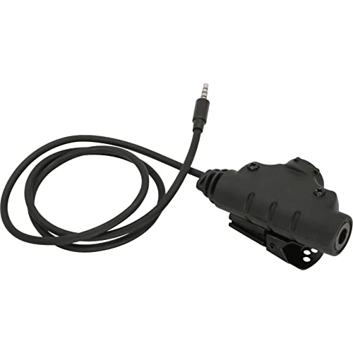 HEARFALCOM Tactical Headset Adapter U94 V2 PTT Push to Talk Adapter 1Pin Phone Ptt with Standard 7.00mm Jack Compatible with Civilian Version Tactical Headset (Black) - color: BK 4