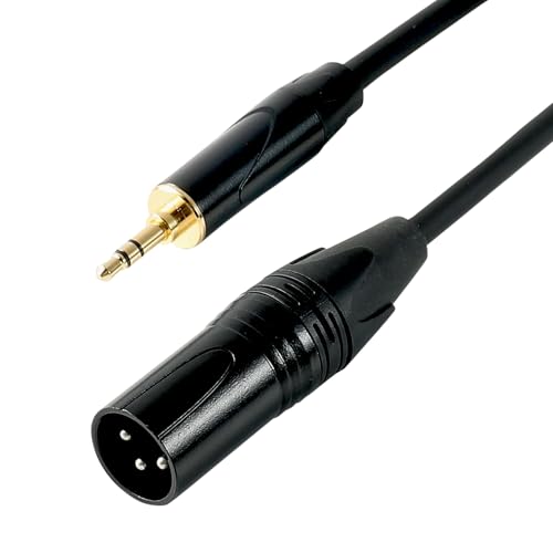XLR Male to 1/8"(3.5mm) TRS Stereo Male Jack Mic Cable, Audio Cord 2M | Balanced Gold-Plated Plugs,Clear Sound, Low Noise,Tight Fit, Flexible PVC, For Amplifier, Laptop, Speaker - size: 6 Feet, style: XLR Male