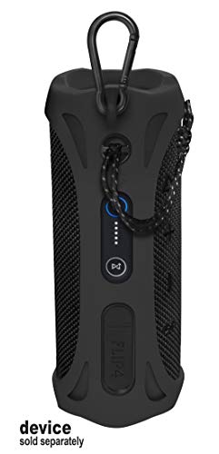Silicone Cover Skin for JBL Flip 4 Waterproof Portable Bluetooth Speaker - color: Black
