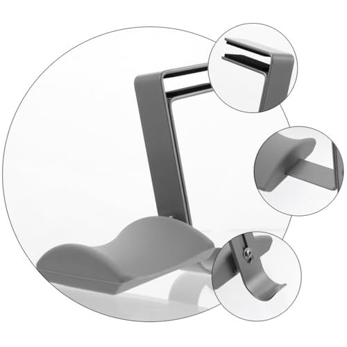 Headphone Holder and Headset Rack Desk Clamp Hook Under Desk Mount, Gray Sturdy Plastic Headphone Stand Hanger for Home and Office Storage