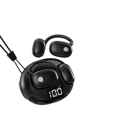 Outer Out of Over Ear Open Earbuds Wireless Bluetooth Outside The Ear for Ows Hanging Earphones 5.4 Bluetooth Outer Out of Open Ear Wireless Headphones AIR Bone Conduction Earbuds Over The Ear Buds - color: Black