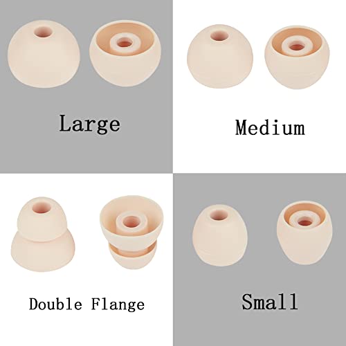 Silicone Earbud Replacement Tips Compatible with Powerbeats Pro Beats Wireless Earphone Headphones,4 Pairs Replacement Earbuds Cap - color: Ivory