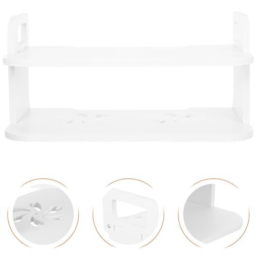 Wall Mounted Projector Bracket and Router Shelf, White Plastic
