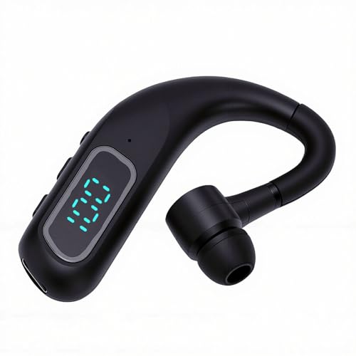 Bewinner Wireless Bluetooth Earphone with Noise Canceling Single Ear Headset, Long Battery Life 180mAh, Ergonomic Reversible Fit, Clear Call for Business
