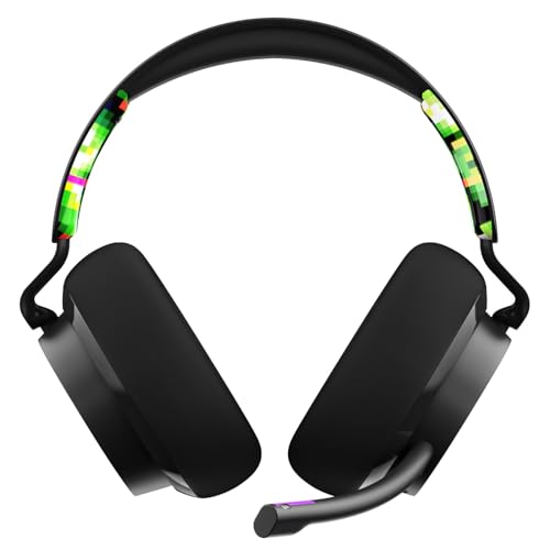 Skullcandy SLYR Multi-Platform Over-Ear Wired Gaming Headset, Works with Xbox PlayStation and PC - Green - color: Green Digi-Hype, style: SLYR