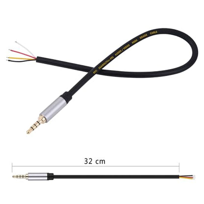 HIEbee Replacement 3.5mm 1/8" TRRS Stereo Male Plug to Bare Wire Open End Audio Cable for Headphone Headset Earphone