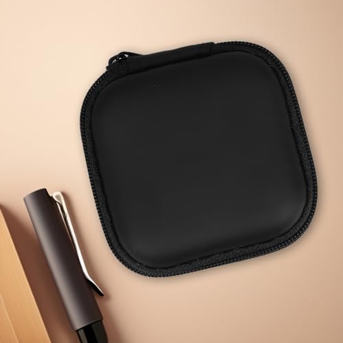 Sewroro Mini EVA Headphone Case, Portable Travel Earphone Pouch, Earbud Storage Box, USB Cable Holder, 2.95 x 2.95 x 0.98 Inches (Black) - color: Black