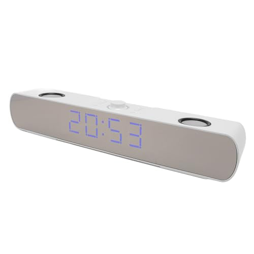 Zunate Bluetooth Speakers Desktop PC Soundbar, HiFi Stereo USB Wired AUX in Gaming Speaker - Built in Subwoofer, Alarm Clock, FM Radio for Laptop PC (White), Zunatea3gw02dut1-12 - color: White