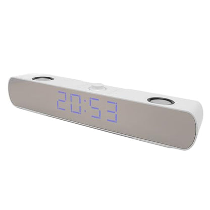 Zunate Bluetooth Speakers Desktop PC Soundbar, HiFi Stereo USB Wired AUX in Gaming Speaker - Built in Subwoofer, Alarm Clock, FM Radio for Laptop PC (White), Zunatea3gw02dut1-12 - color: White