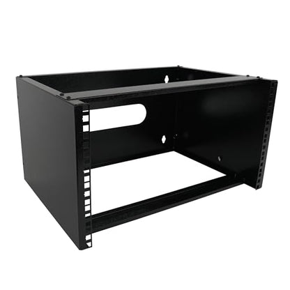 Pearington 6U Wall Mount Network Rack - 13.75 Inch Deep (Low Profile) - 19" Patch Panel Bracket for Shallow Server and IT Equipment, Network Switches - 44lbs/20kg Weight Capacity, Black (WALLMOUNT6) - size: 6U Rack