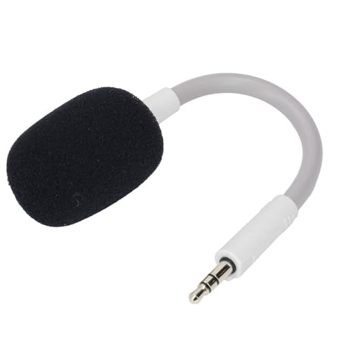 Gaming Mic, Headset Microphone for Barracuda X Gaming Headset Mic Replacement 3.5mm Microphone Professional 3.5mm Detachable Gaming Boom Microphone (White)