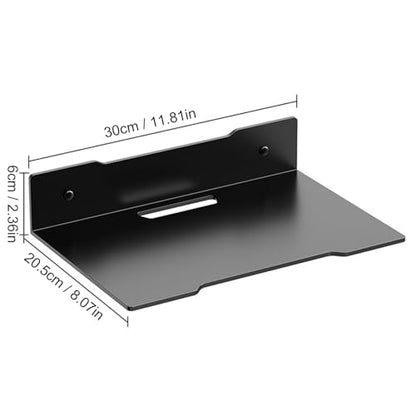 Wall Mount Shelf for Router – Space-Saving Bracket for Small Devices, Cable Box, WiFi Unit | Wall Shelf for Camera, Projector, Streaming Devices, Home Theater Accessories, Bedroom Storage - size: Large