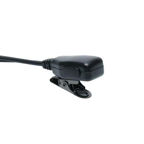 2-Pack Grey Tube Earpiece Compatible with Motorola CP200D | 2-Pack, grey acoustic tube, ergonomic earplug, PTT mic; Compatible with Motorola CLS1110 BPR40 CP185 DTR700
