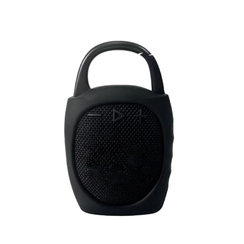 Silicone Case for JBL Clip 5 Portable Bluetooth Speaker Travel Carrying Pouch Protective Cover Shockproof Travel Carrying Case with Strap (Black) - color: Black