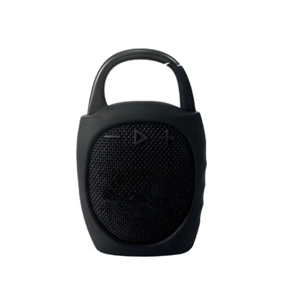 Silicone Case for JBL Clip 5 Portable Bluetooth Speaker Travel Carrying Pouch Protective Cover Shockproof Travel Carrying Case with Strap (Black) - color: Black