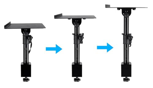 Rockville APM8B V2 Black 8" Powered Studio Monitor Pair with DMS75 Stands | 500W Peak / 160W RMS, Bluetooth 5.3, XLR/TRS/RCA/USB/3.5mm Inputs, RCA Output, Desk Clamp with 15 Degree Tilt, 4-items
