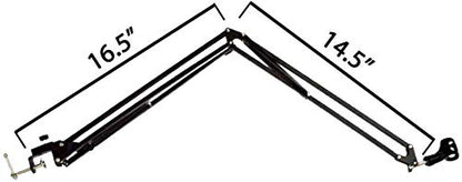 ChromaCast Pro Series 28" Scissors Arm Adjustable Microphone Desk Stand with Boom Suspension, Includes Mic Clip (CC-SDMIC-STAND-28)