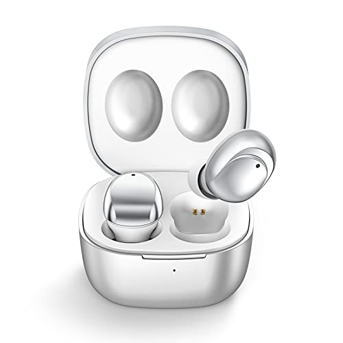 ELOVEN Wireless Earbuds Deep Bass Stereo Sound Bluetooth Earbuds 120H True Wireless Headphones with Ear Caps (S/M/L) for Samsung S26/S25/S24/S23/S22 Ultra Z Flip 5/4/3/Fold 5/4 iPhone 16/15/14 Silver - color: Silver