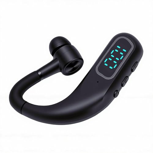 Bewinner Wireless Bluetooth Earphone with Noise Canceling Single Ear Headset, Long Battery Life 180mAh, Ergonomic Reversible Fit, Clear Call for Business