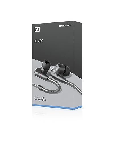 Sennheiser IE 200 in-Ear Wired Audiophile Headphones, Flexible Ear Hooks
